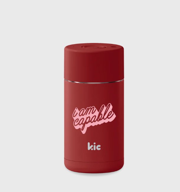 12oz SS Ceramic Reusable Cup - KIC Cherry (Capable) with Push Buttom Lid - Sare StoreFrank GreenWater Bottle Lid