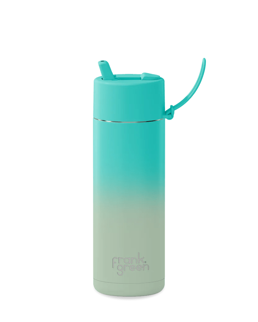 20oz Stainless Steel Gradient Ceramic Reusable Bottle - Bondi Bliss with Flip Straw Lid - Sare StoreFrank GreenWater Bottle Lid