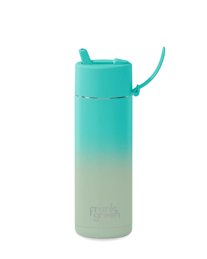 20oz Stainless Steel Gradient Ceramic Reusable Bottle - Bondi Bliss with Flip Straw Lid - Sare StoreFrank GreenWater Bottle Lid