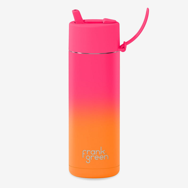 20oz Stainless Steel Gradient Ceramic Reusable Bottle - Summer Sunset with Flip Straw Lid - Sare StoreFrank GreenWater Bottle Lid