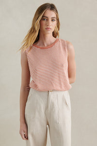 Spring Tank - Peach/White Stripe