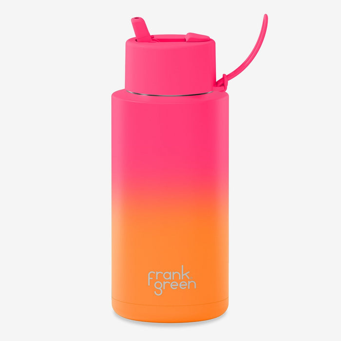 34oz Stainless Steel Gradient Ceramic Reusable Bottle - Summer Sunset with Flip Straw Lid - Sare StoreFrank GreenWater Bottle Lid