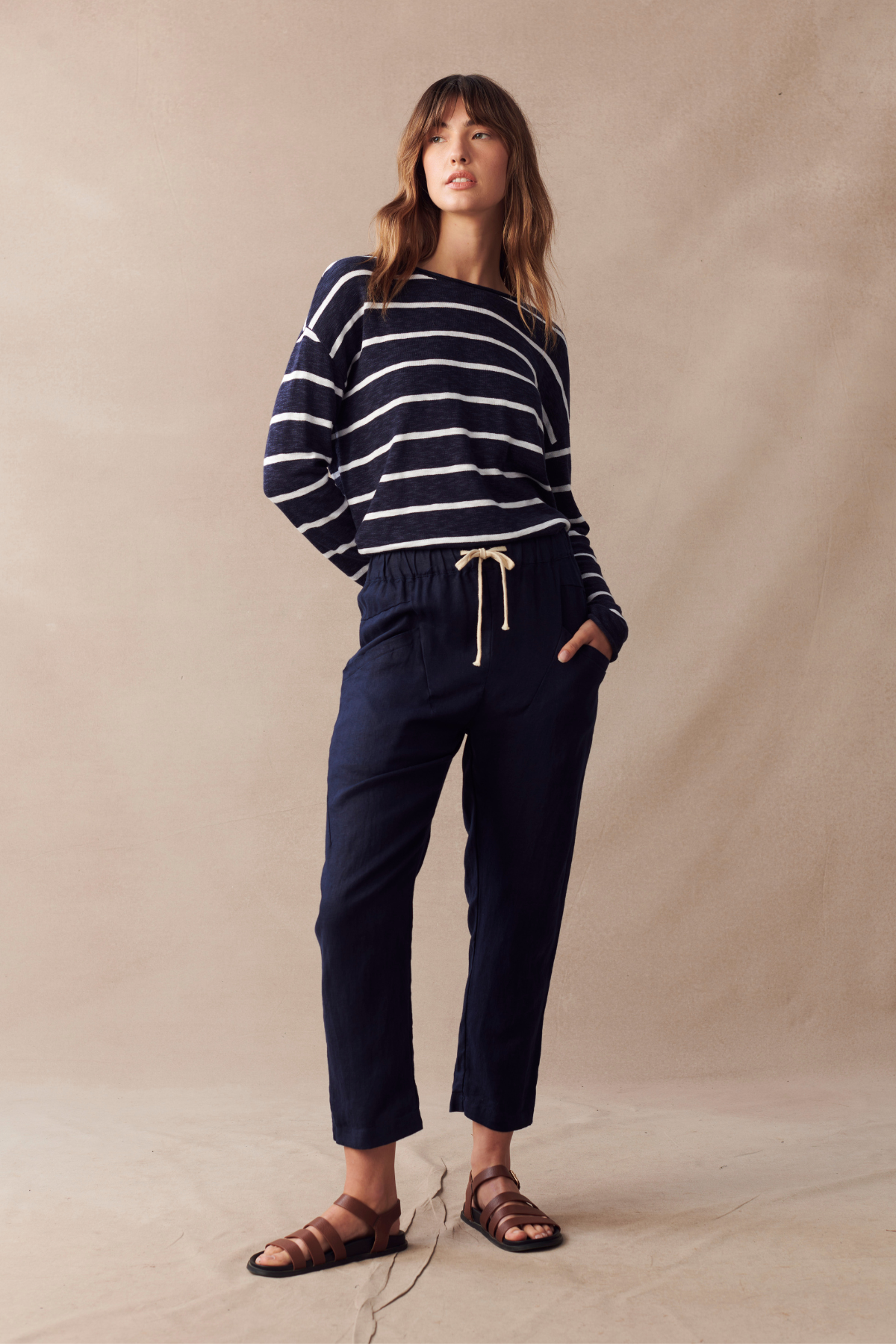 Minnie Top - Navy/White Stripe