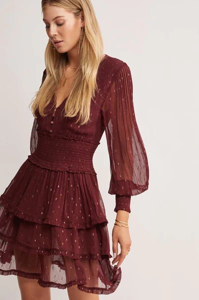 Abloom Mini Dress - Wine - Sare StoreMOS The LabelDress