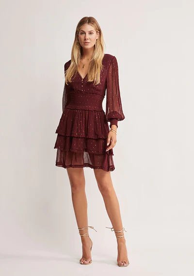 Abloom Mini Dress - Wine - Sare StoreMOS The LabelDress