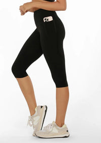 Amy Phone Pocket 3/4 Tech Leggings - Black - Sare StoreLorna JaneLeggings