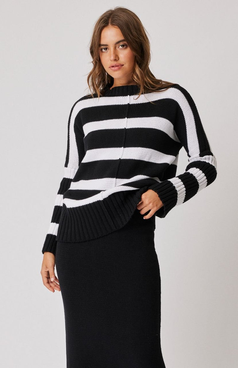 Ariel Knit Sweater - Black/White Stripe - Sare StoreCartel & WillowKnit