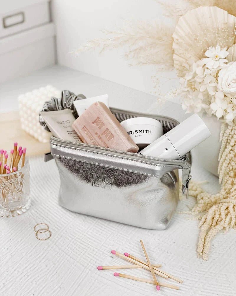 Baby Eliza Neoprene Makeup Bag - Silver - Sare StoreLouenhidecosmetic bag