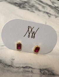 Baguette Studs - Magenta - Sare StoreBy Natasha WiltonEarrings