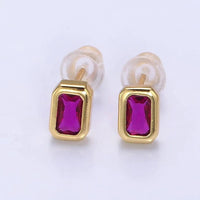 Baguette Studs - Magenta - Sare StoreBy Natasha WiltonEarrings