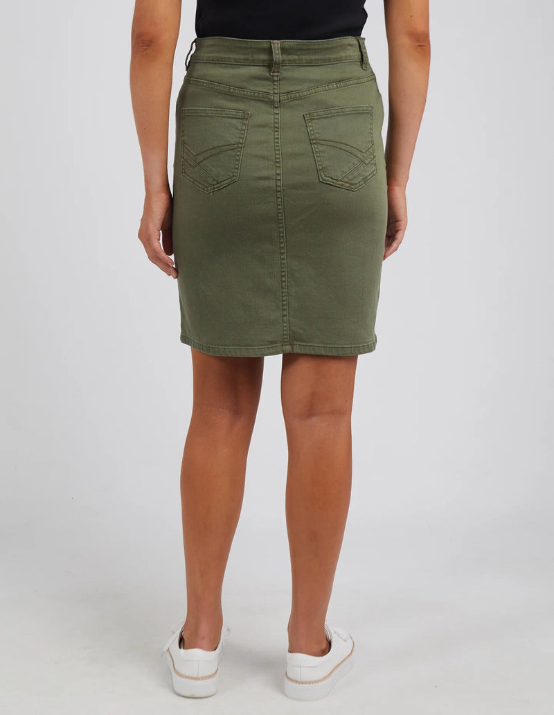 Belle Denim Skirt Washed Khaki - Sare StoreElmSkirt