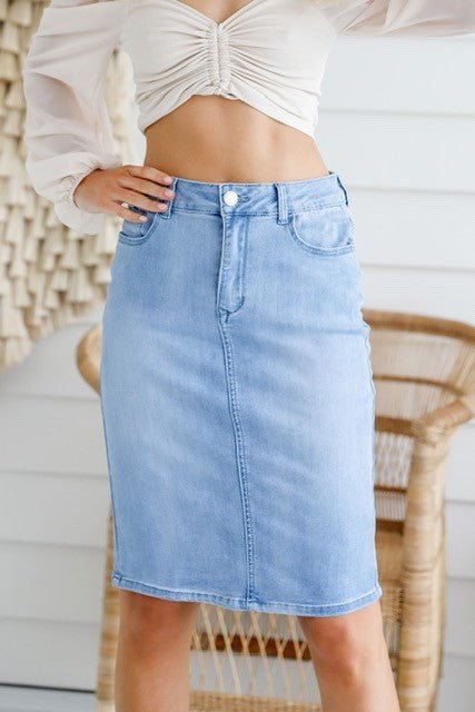 Blair Light Blue Midi Denim Skirt - Sare StoreSare StoreSkirt