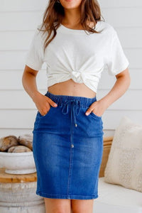 Blue Jogger Denim Skirt - Sare StoreCountry DenimSkirt