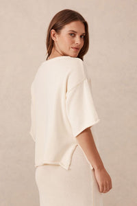 Boxy Knit Tee - Eggshell - Sare StoreCeres LifeTee