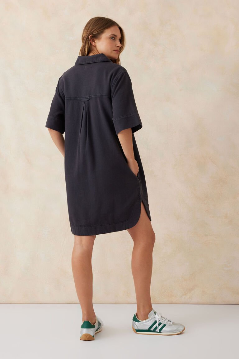 Boxy Shirt Dress - Washed Black Twill - Sare StoreCeres LifeDress