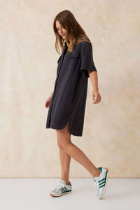 Boxy Shirt Dress - Washed Black Twill - Sare StoreCeres LifeDress