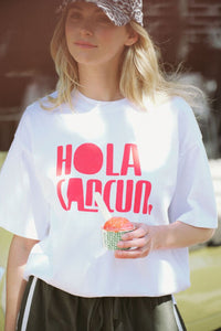 Boyfriend Tee - Hola Cancun Heritage Red - Sare StoreCeres LifeTee