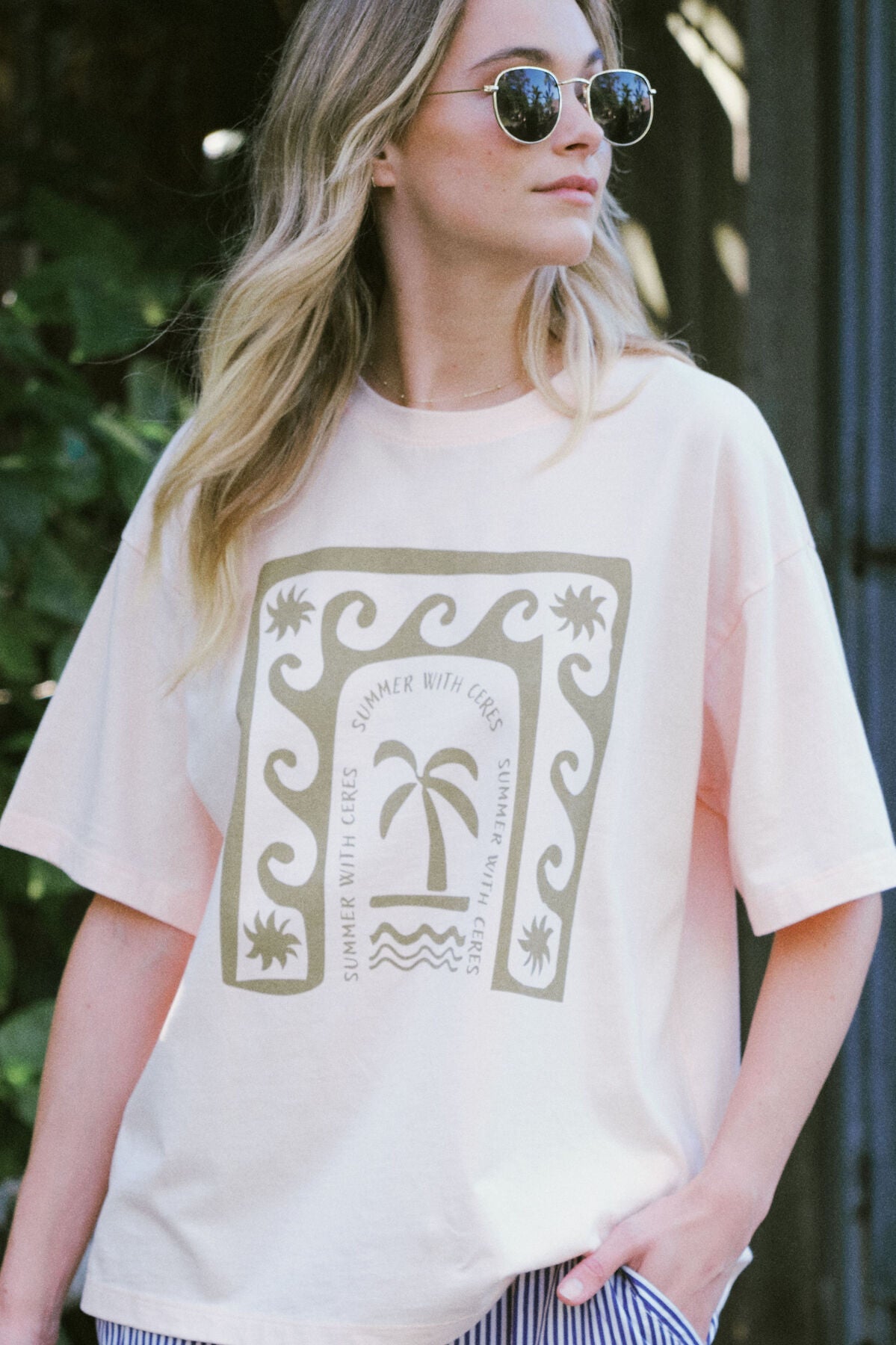 Boyfriend Tee - Shell Pink/Ceres Stars & Waves - Sare StoreCeres LifeTee