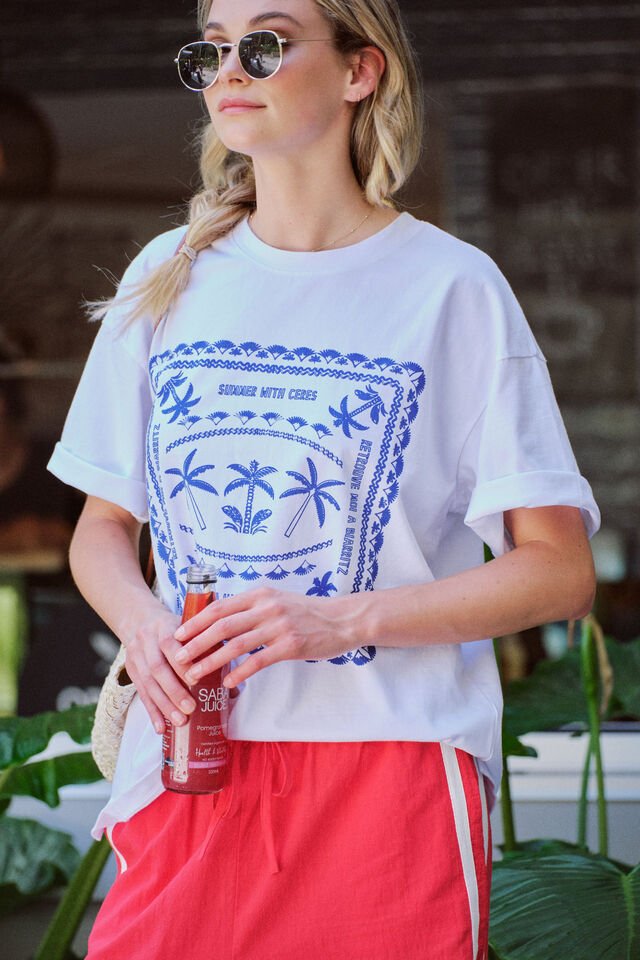 Boyfriend Tee - Summer With Ceres Cobalt Blue - Sare StoreCeres LifeTee