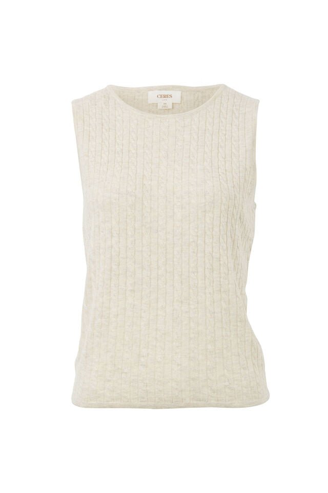 Cable Soft Knit Tank - Sare StoreCeres LifeTops