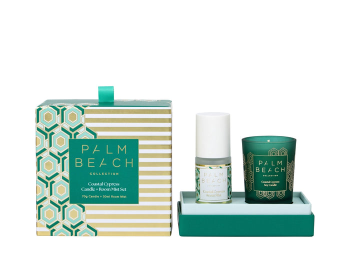 Candle + Room Mist Set - Coastal Cypress - Sare StorePalm BeachSet