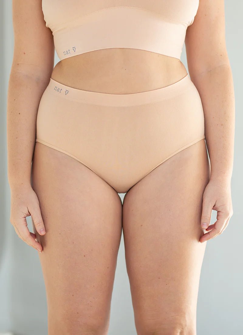 Classic Brief - High Wasted Vintage Cut - Nude + Bronze - Sare StoreNatV BasicsUnderwear