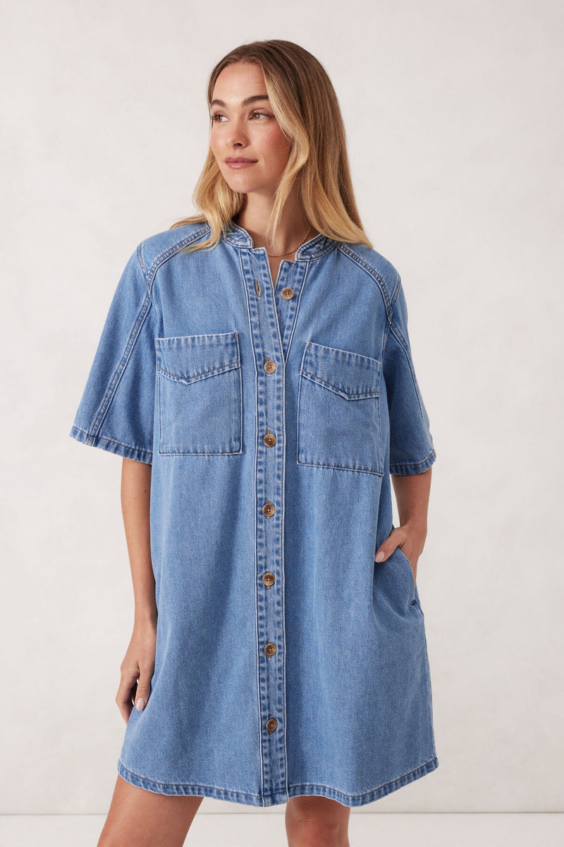 Collarless Relaxed Short Sleeve - Sare StoreCeres Life