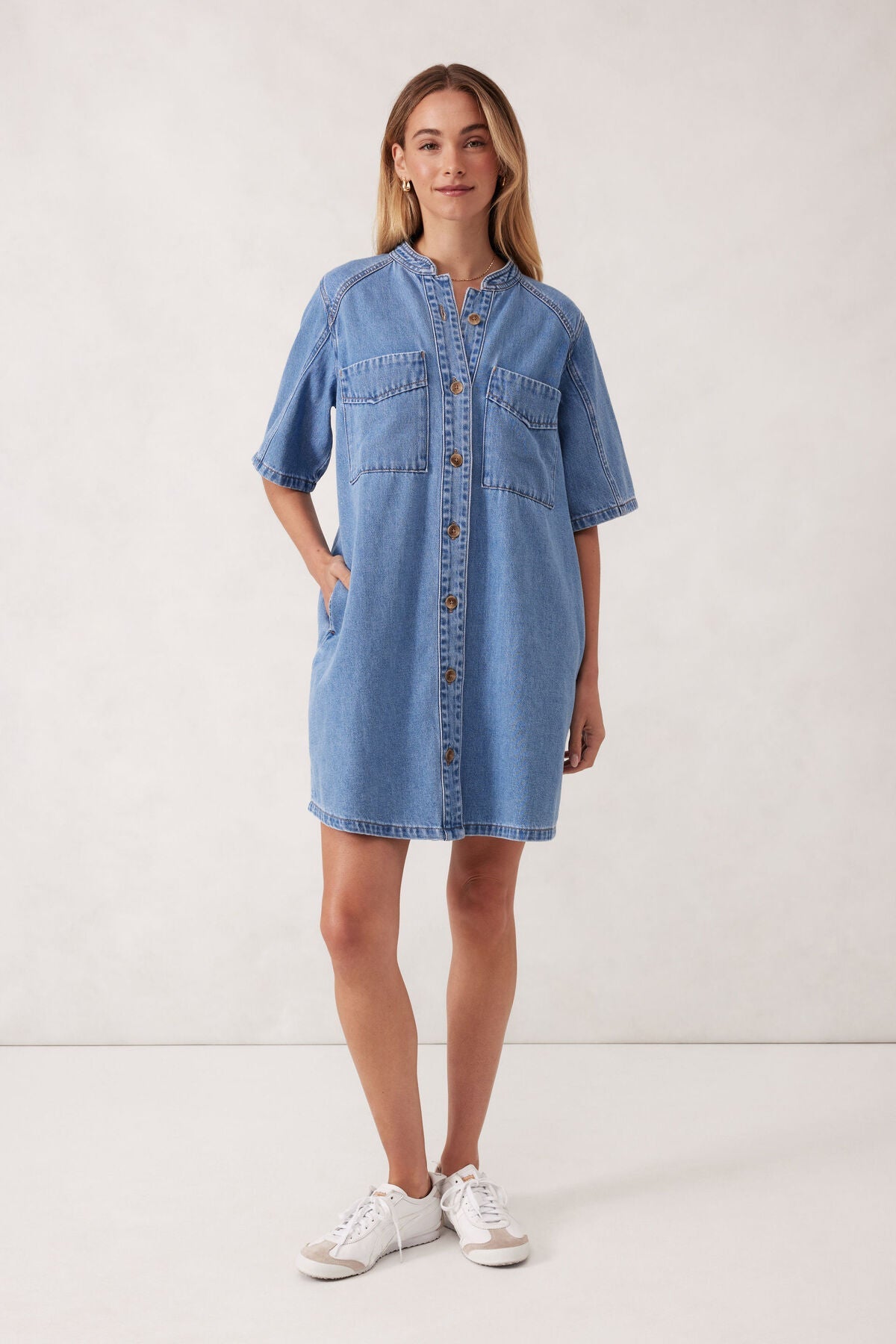 Collarless Relaxed Short Sleeve - Sare StoreCeres Life