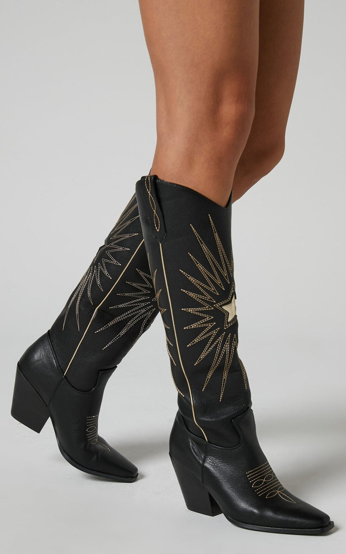 Constance Boots - Black Metallic Gold - Sare StoreBilliniBoots