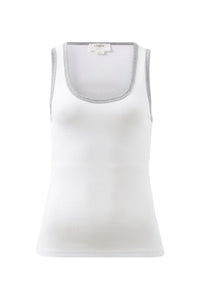 Contour Rib Scoop Tank - White/Grey Marle Bind - Sare StoreCeres LifeTank