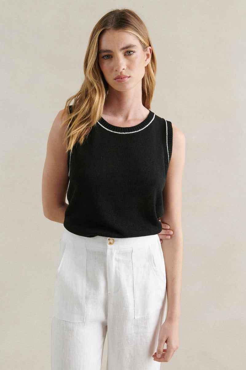 Contrast Stitch Tank - Black - Sare StoreLittle LiesTank