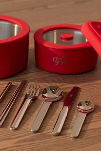 Cutlery Set 6pc with Atomic Red Pouch - Sare StoreFrank Greencutlery