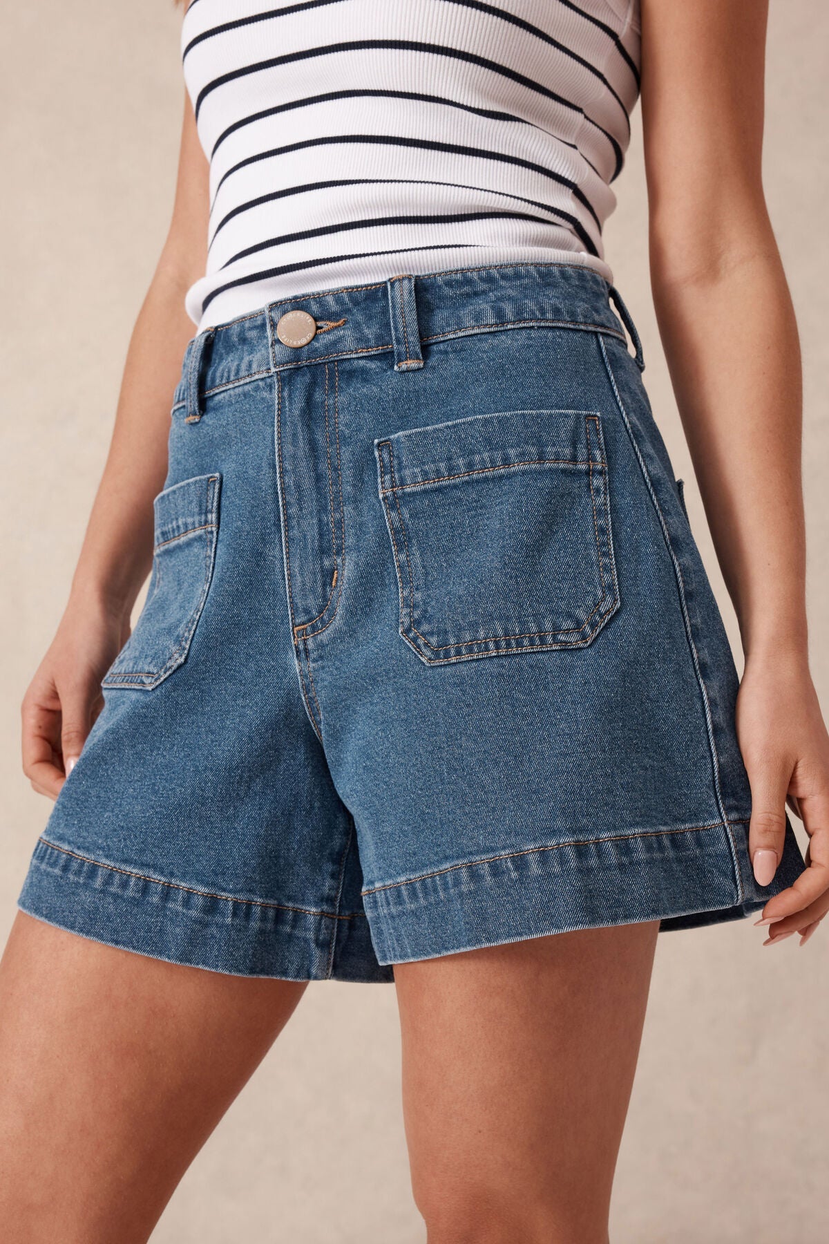 Denim Patch Pocket Short - Fresh Indigo - Sare StoreCeres LifeShorts