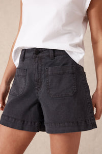 Denim Patch Pocket Short - Washed Black - Sare StoreCeres LifeShorts