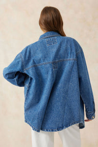 Denim Side Pocket Shacket - Fresh Indigo - Sare StoreCeres LifeJacket