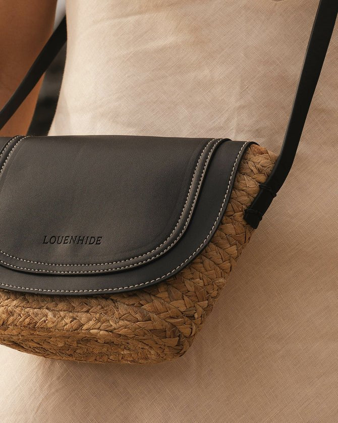 Dixie Straw Crossbody Bag - Natural Black - Sare StoreLouenhideCrossbody Bag