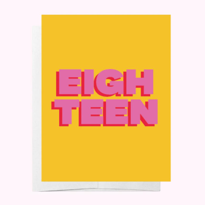 Eighteen - Age Milestone Birthday card - Sare StoreBad on PaperGreeting Cards