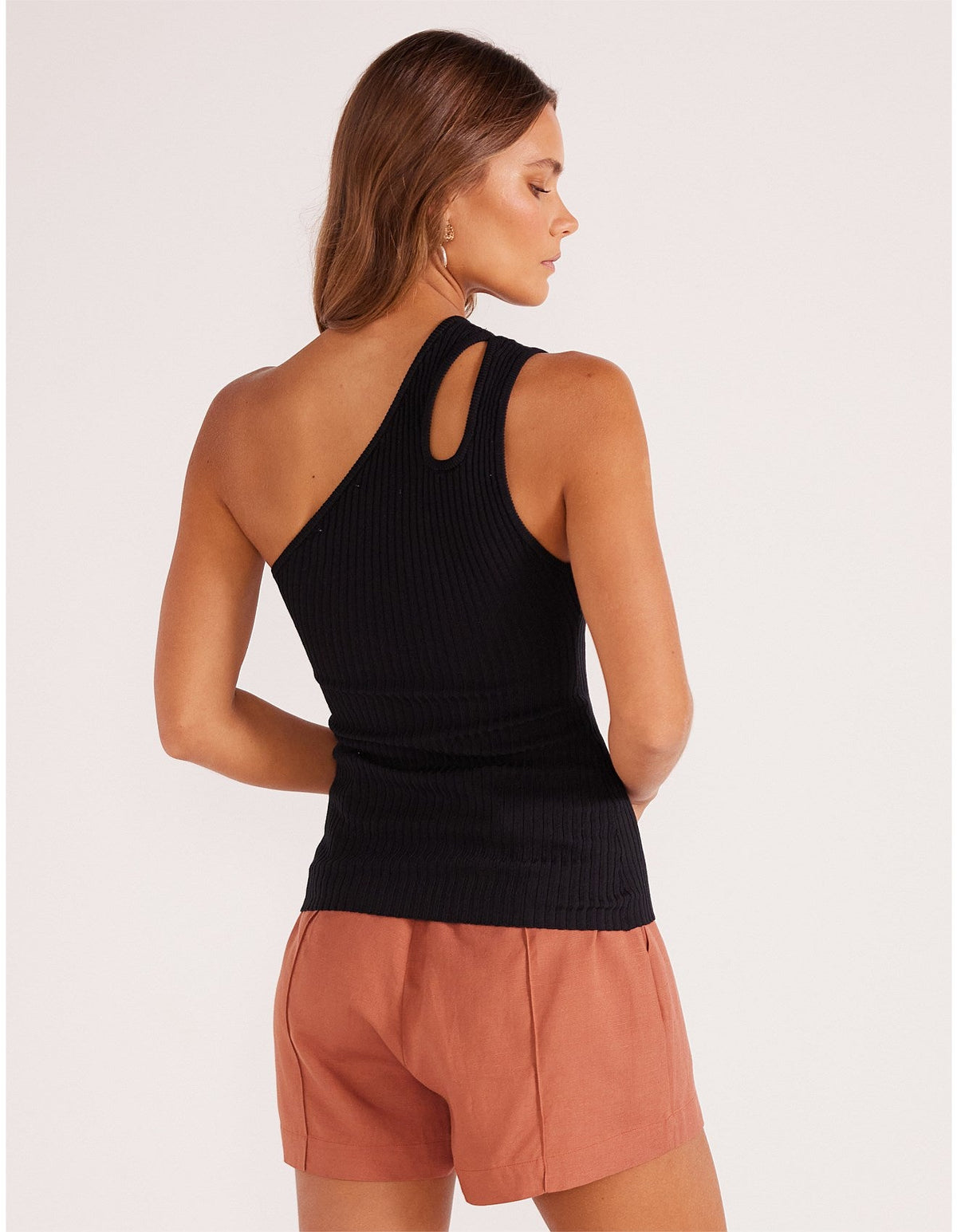 Ella One Shoulder Knit Top - Black - Sare StoreMink PinkTops