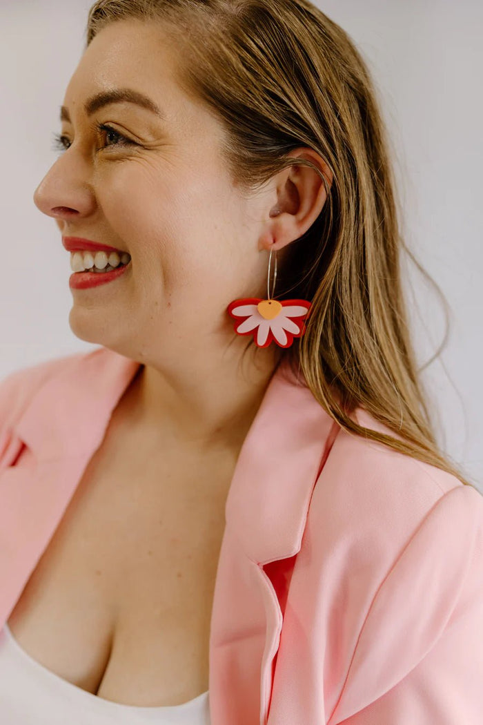 'Ella' Red / Pink / Orange Hoops - Sare StorePink NadeEarrings