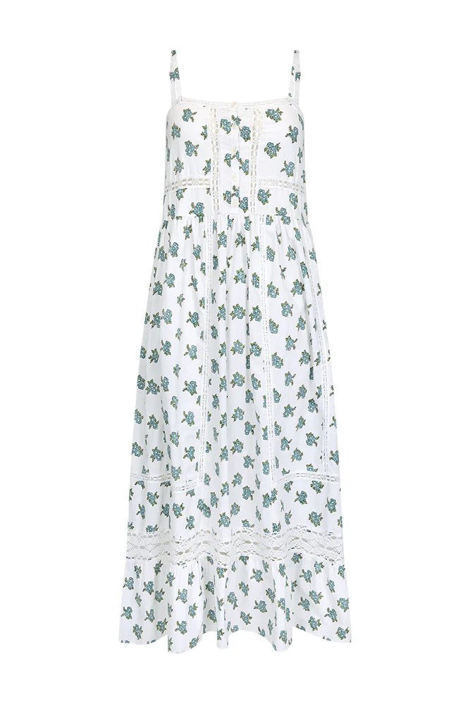 Fable Block Printed Strappy Sundress - Wild Poppy - Sare StoreSPELLDress