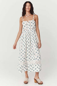 Fable Block Printed Strappy Sundress - Wild Poppy - Sare StoreSPELLDress