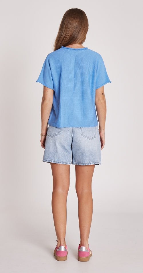 Faye Knitted Tee - Cornflower Blue - Sare StoreFeather and NoiseTee