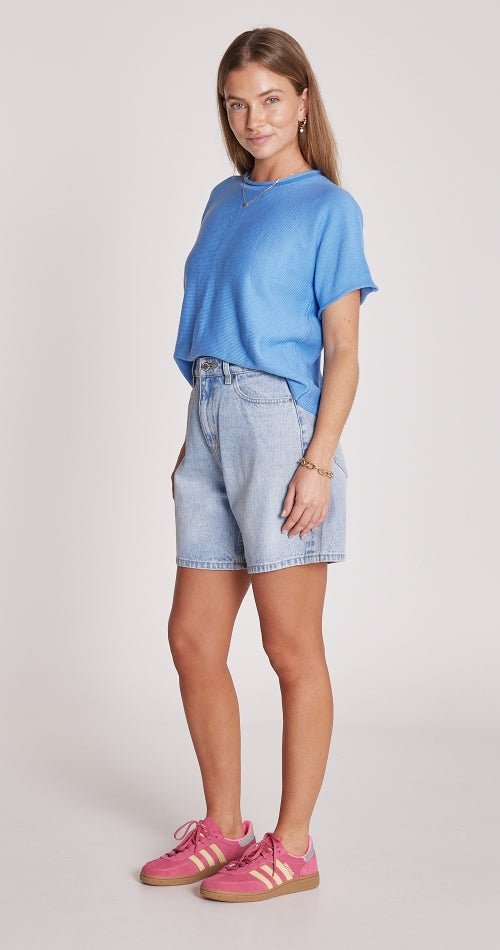 Faye Knitted Tee - Cornflower Blue - Sare StoreFeather and NoiseTee