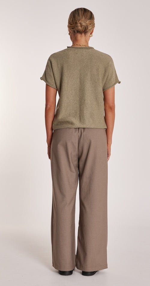 Faye Knitted Tee - Khaki - Sare StoreFeather and NoiseTee