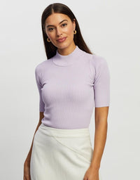 Gena Rib Top- Lilac - Sare StoreWhite by FTLTops