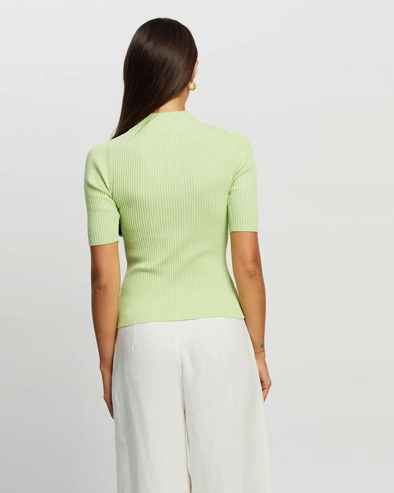 Gena Rib Top- Lime - Sare StoreWhite by FTLTops