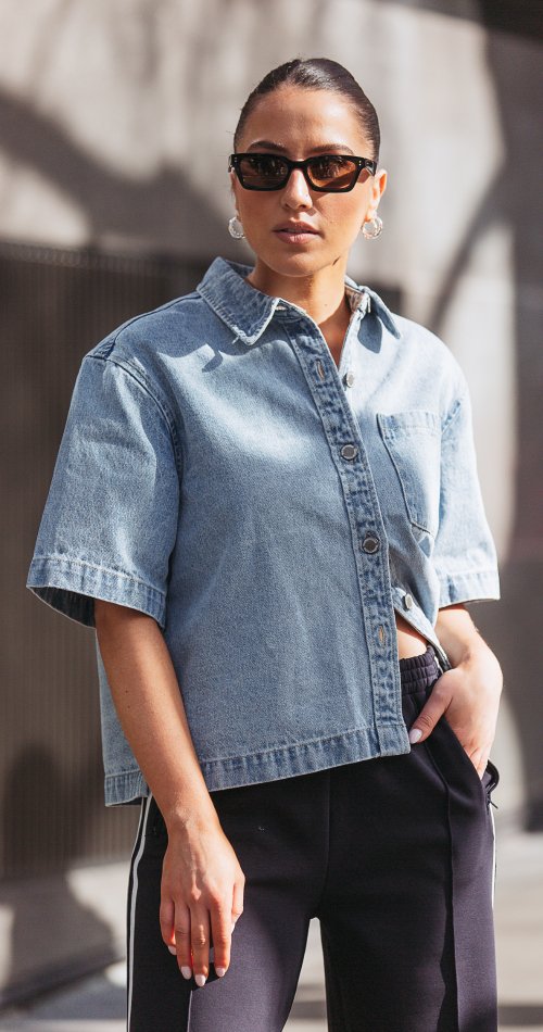 Grace Denim Shirt - Capri Blue - Sare StoreFeather and NoiseShirt