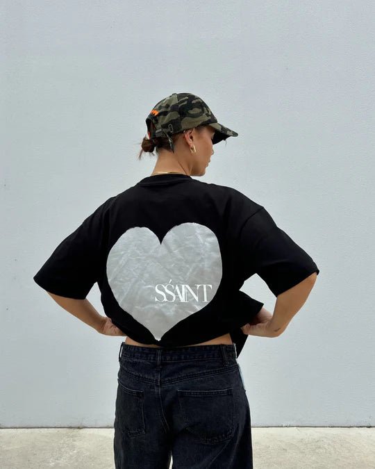 Heart Tee - Black & Silver - Sare StoreSsaintTee