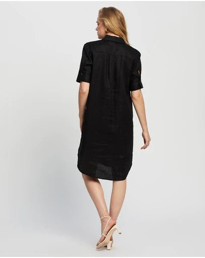 Hettie Shirt Dress- Black - Sare StoreWhite by FTLDress