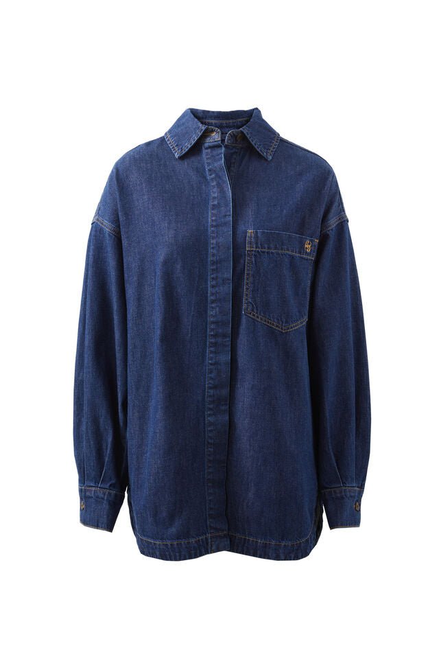 Jacqui Felgate Long Sleeve Denim Shirt - MIdnight - Sare StoreCeres LifeShirt